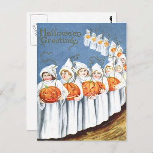 Ghost Jack O lantaarn pompoen kostuum Briefkaart (Voorkant / Achterkant)