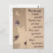 Ghost Jack O lantaarn pompoen zwart kat Briefkaart (Voorkant / Achterkant)