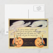 Ghost Jack O Lantern Candles  Halloween Briefkaart (Voorkant / Achterkant)