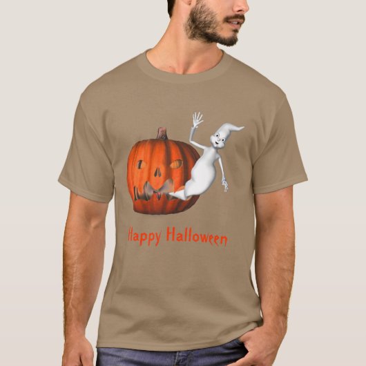 Ghost Jack O Lantern Funny Halloween T-shirt (Voorkant)