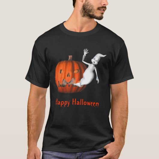 Ghost Jack O Lantern Funny Halloween T-shirt (Voorkant)
