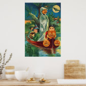 Ghost Jack O Lantern Owl Full Moon Poster (Keuken)
