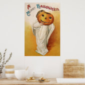 Ghost Jack O Lantern Pumpkin Child Poster (Keuken)