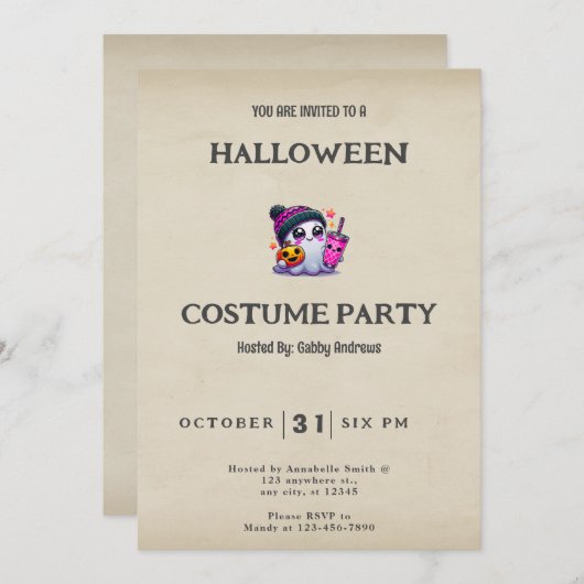 Ghost Jack-O' Lanterns krijgt Halloween Kaart (Voorkant / Achterkant)