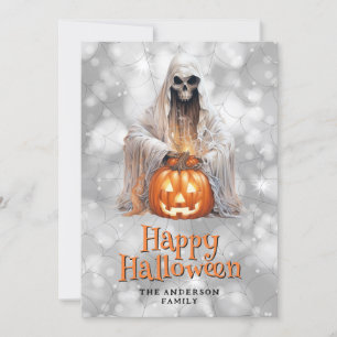 Ghost Jack O'Lantern Happy Halloween Kaart