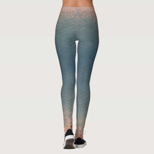 Ghost Jelly Mermaid schaal blended taille Leggings (Achterkant)