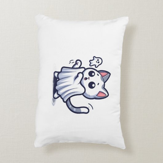 Ghost Kat Halloween kostuum Accent Kussen (Achterkant (Verticaal))