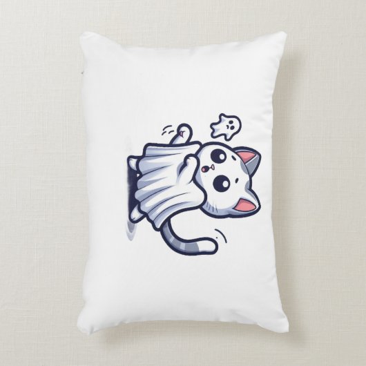 Ghost Kat Halloween kostuum Accent Kussen (Voorkant(Verticaal))