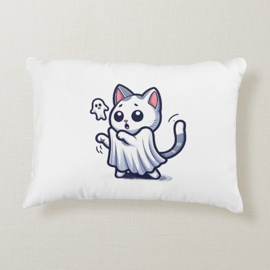 Ghost Kat Halloween kostuum Accent Kussen (Achterkant)