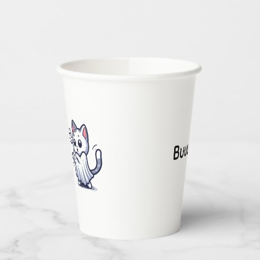 Ghost Kat Halloween kostuum Papieren Bekers (Links)