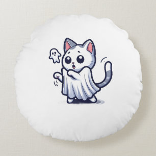 Ghost Kat Halloween kostuum Rond Kussen
