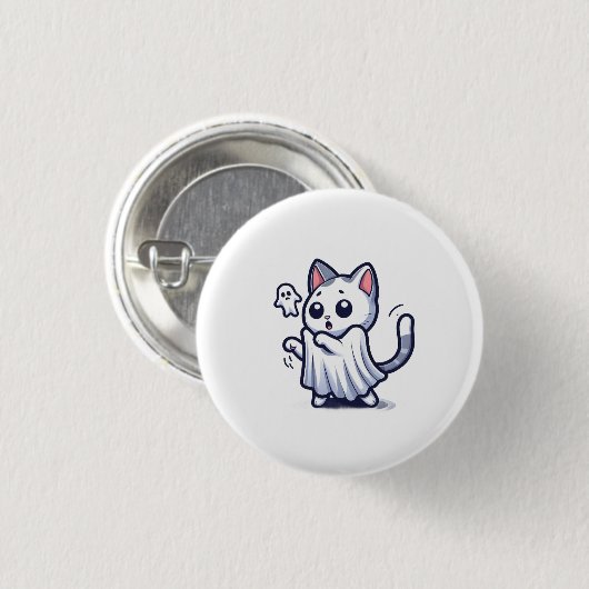 Ghost Kat Halloween kostuum Ronde Button 3,2 Cm (Voorkant /achterkant)