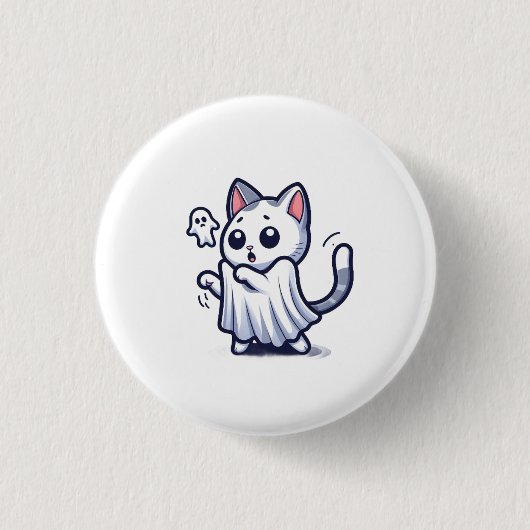 Ghost Kat Halloween kostuum Ronde Button 3,2 Cm (Voorkant)