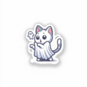Ghost Kat Halloween kostuum Sticker (Voorkant)