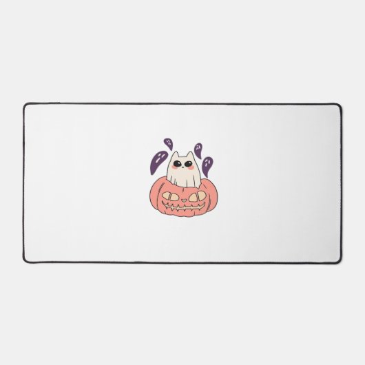 Ghost Kat in een pompoen Classic T-Shirt Bureaumat (Voorkant)