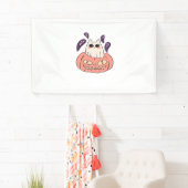 Ghost Kat in een pompoen Classic T-Shirt Spandoek (Insitu)