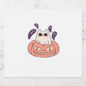 Ghost Kat in een pompoen Classic T-Shirt Sparkling Wijnetiket (Enkel label)