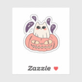 Ghost Kat in een pompoen Classic T-Shirt Sticker (Vel)