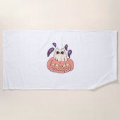 Ghost Kat in een pompoen Classic T-Shirt Strandlaken (Voorkant)