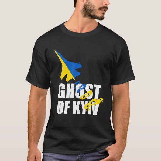 Ghost Kiev ik sta voor Oekraïense vrede T-shirt (Voorkant)
