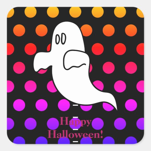 Ghost Kinder Halloween Vierkante Sticker (Voorkant)