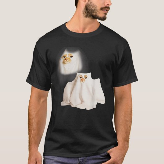 Ghost Kitten Meme Ghost Cat Funny Wizard Cat Hallo T-shirt (Voorkant)