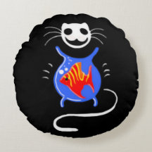 Ghost Kitty Cat Ronde kussen