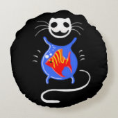 Ghost Kitty Cat Ronde kussen (Achterkant)
