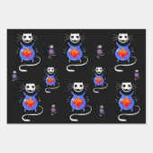 Ghost Kitty Cat Wrapping Paper Sheet Set (Voorkant)