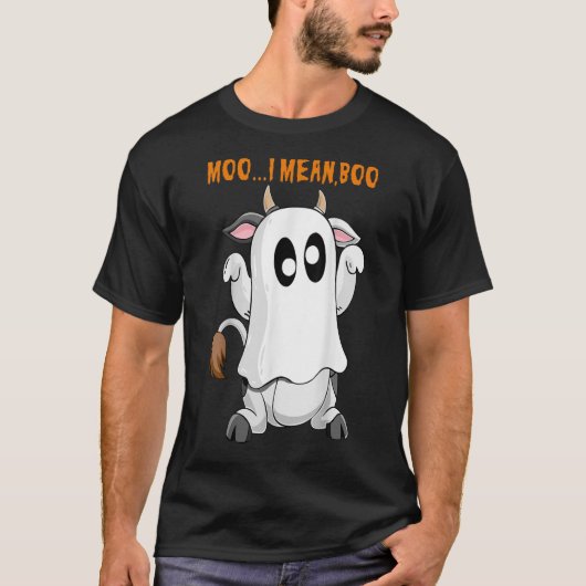 Ghost Koe Boerderij Moo I Mean Boo Moon Cosplay Hw T-shirt (Voorkant)