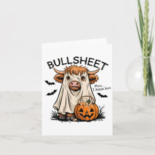 Ghost Koe Funny Halloween Spooky Moo Animal Costum Kaart