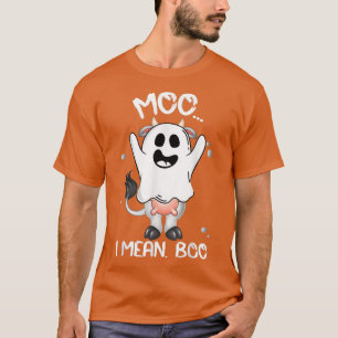 Ghost Koe Moo I Mean Boo Funny Pumpkin Halloween F T-shirt