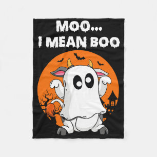 Ghost Koe Moo I Mean Boo Halloween Funny Koe Lover Fleece Deken
