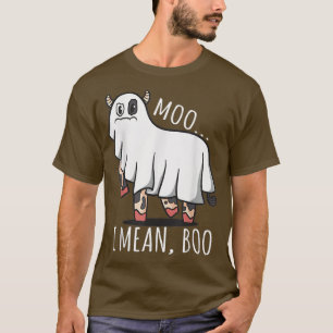 Ghost Koe Moo I Mean Boo Pumpkin Moon Halloween Fa T-shirt