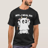 Ghost Koe Moo I Mean Boo Pumpkin Moon Halloween T-shirt (Voorkant)