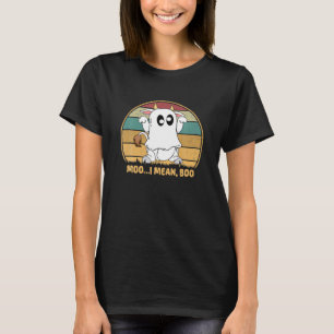 Ghost Koe Moo I Mean Boo Pumpkin Moon Halloween T-shirt
