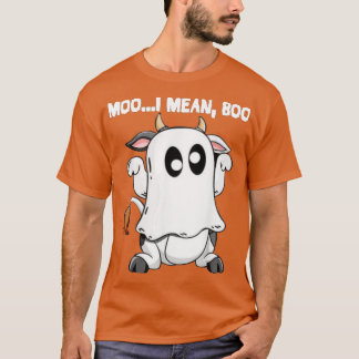 Ghost Koe Moo I Mean Boo Pumpkin Moon Halloween T-shirt