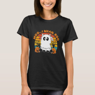 Ghost Koe Moo I Mean Boo Pumpkin Moon Halloween T-shirt