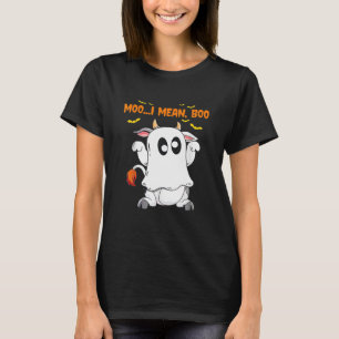 Ghost Koe Moo I Mean Boo Pumpkin Moon Halloween T-shirt