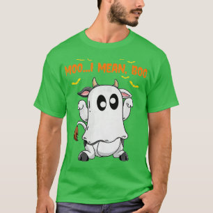 Ghost Koe Moo I Mean Boo Pumpkin Moon Halloween - T-shirt