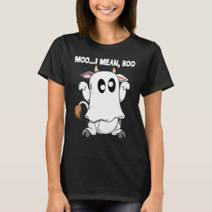 Ghost Koe Moo I Mean Boo Pumpkin Moon Halloween T-shirt