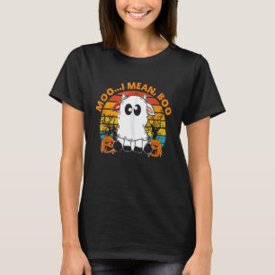 Ghost Koe Moo I Mean Boo Pumpkin Moon Halloween Vi T-shirt