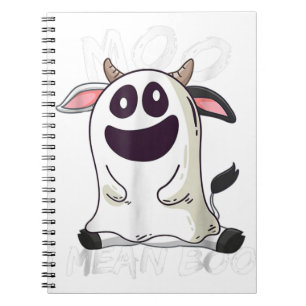 Ghost Koe Moo Mean Boo Pumpkin Moon Halloween Notitieboek