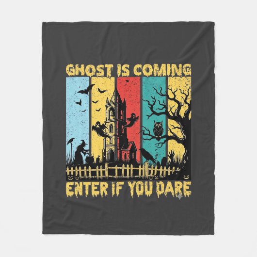 Ghost komt Halloween spookhuis heks Uil_ Fleece Deken (Voorkant)
