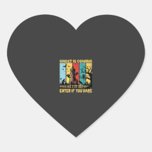 Ghost komt Halloween spookhuis heks Uil_ Hart Sticker