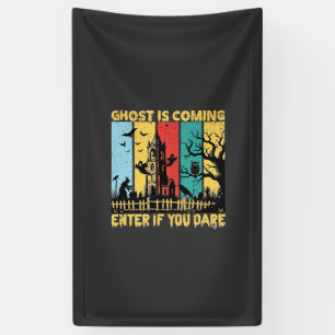 Ghost komt Halloween spookhuis heks Uil_ Spandoek