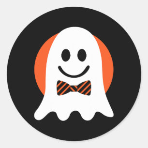 Ghost Kostuum Halloween Gezicht Mannen Vrouwen Vol Ronde Sticker