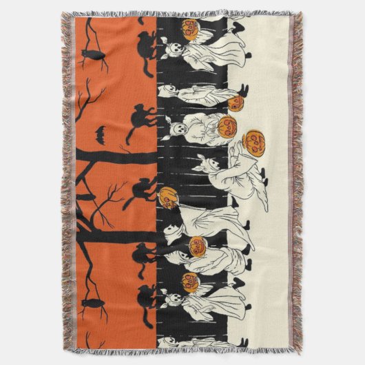 Ghost Kostuum Jack O Lantern Black Cat Bat Uil Deken (Voorkant Verticaal)