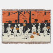 Ghost Kostuum Jack O Lantern Black Cat Bat Uil Deken (Voorkant)