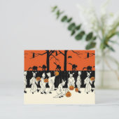 Ghost Kostuum Jack O Lantern Black Cat Owl Bat Briefkaart (Staand voorkant)